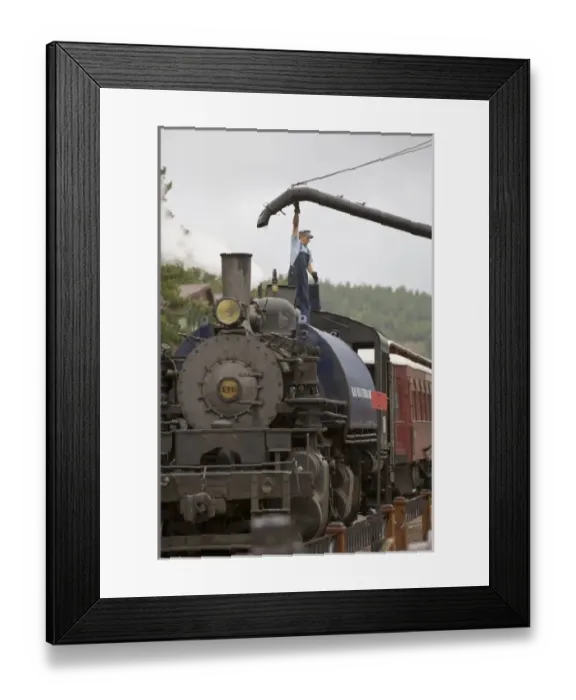 Framed Print : Historic Steam Trains depart Hill City South Dakota in the summer season