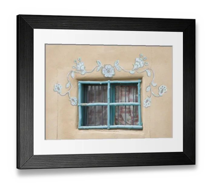 Framed Print : NM, New Mexico, Ranchos de Taos, Decorative Window Framed Print : NM, New Mexico, Ranchos de Taos, Decorative Window