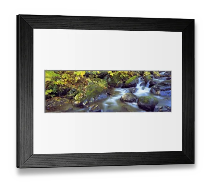 Framed Print : USA, New York, Catskill Mountains. A stream cascades through the forest in the Catskill