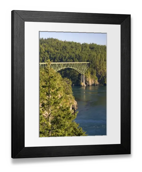 Framed Print : Unknown. Deception Pass Bridge connecting Whidbey Island
