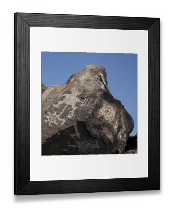 Framed Print : NM, New Mexico, Albuquerque, Petroglyph National Monument, Boca Negra Canyon, petroglyphs