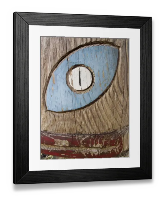 Framed Print : USA, Washington, Seabeck. Close-up of a Pacific Northwest Indian carving