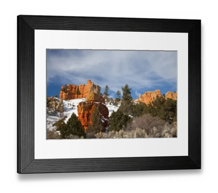Framed Print : USA, Utah, Bryce National Park. Red Canyon, at the entrance to Bryce National Park, winter Framed Print : USA, Utah, Bryce National Park. Red Canyon, at the entrance to Bryce National Park, winter
