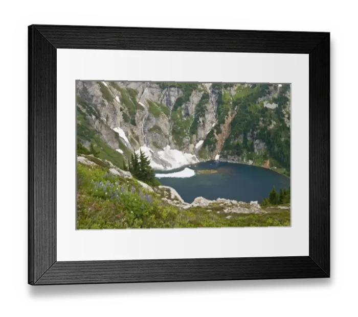 Framed Print : USA, Washington North Cascades National Park, Cascade Pass. View of Doubtful Lake