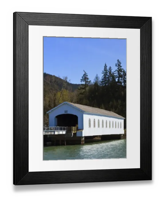 Framed Print : USA, Oregon, Lowell Covered Bridge Framed Print : USA, Oregon, Lowell Covered Bridge