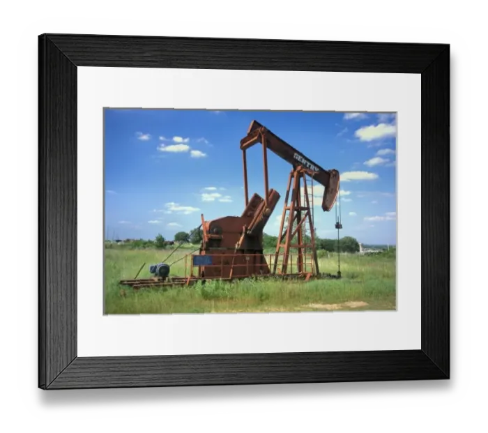 Framed Print : Many oil rigs are set up throughout Oklahoma on Tribally owned land such as here on Cherokee ground Framed Print : Many oil rigs are set up throughout Oklahoma on Tribally owned land such as here on Cherokee ground
