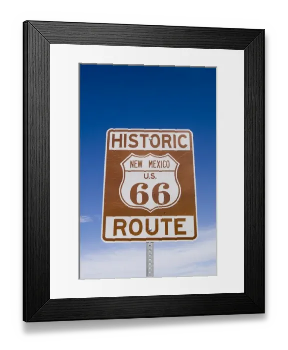 Framed Print : North America, USA, New Mexico, Santa Fe, Route 66, historic sign