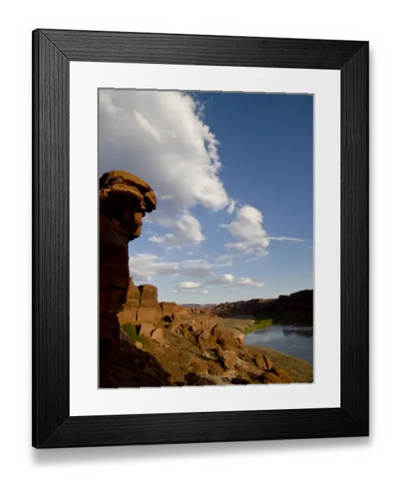 Framed Print : Rock formation along Colorado River flowing through Canyonlands National Park, UT Framed Print : Rock formation along Colorado River flowing through Canyonlands National Park, UT