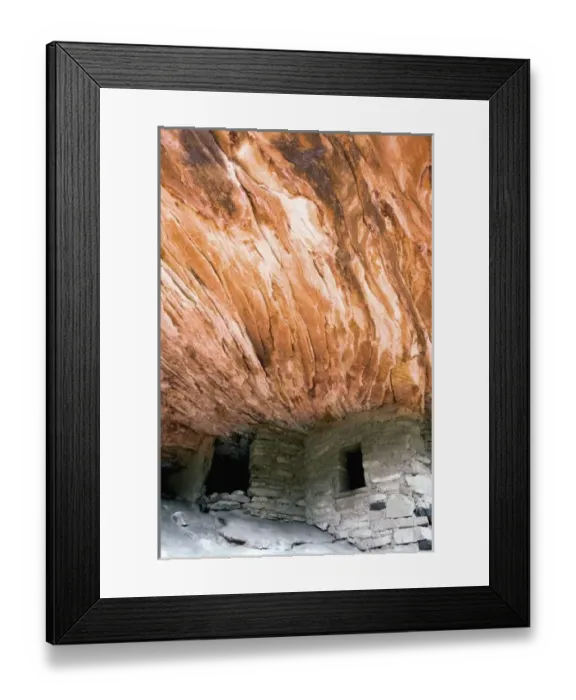 Framed Print : USA, Utah, Cedar Mesa. Native American dwelling known as House on Fire, situated