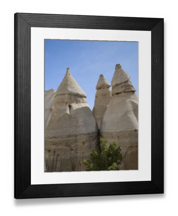 Framed Print : NM, New Mexico, Kasha-Katuwe Tent Rocks National Monument, cone shaped tent rock formations