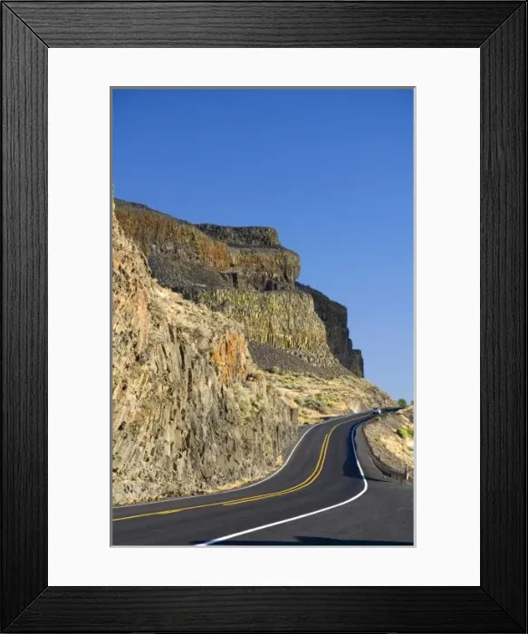 Framed Print : Basalt rock cliffs along the highway near Soap Lake, Washington Framed Print : Basalt rock cliffs along the highway near Soap Lake, Washington