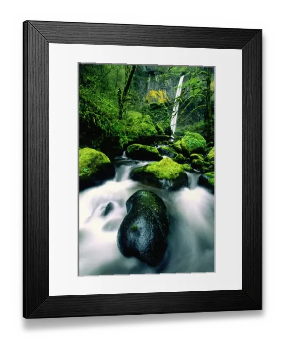Framed Print : USA, Oregon, Columbia River Gorge National Scenic Area. View of Elowah Falls