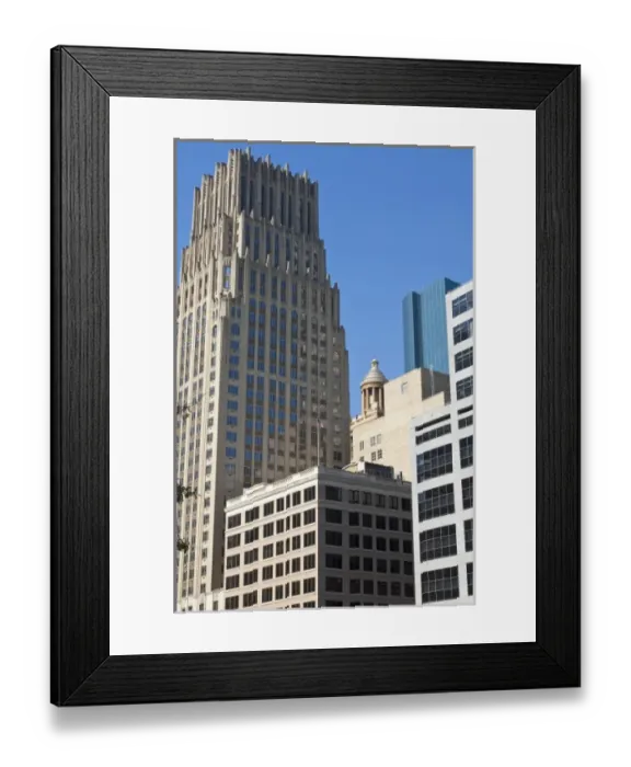 Framed Print : Texas, Houston. Downtown skyline Framed Print : Texas, Houston. Downtown skyline