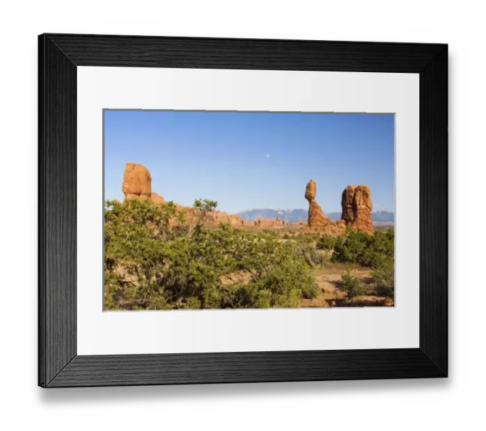 Framed Print : USA, Utah, Arches NP, Moonrise Over Balanced Rock Framed Print : USA, Utah, Arches NP, Moonrise Over Balanced Rock