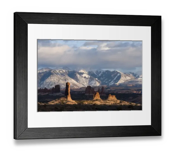 Framed Print : Illuminated red sandstone pinnacles in Arches National Park, Utah Framed Print : Illuminated red sandstone pinnacles in Arches National Park, Utah
