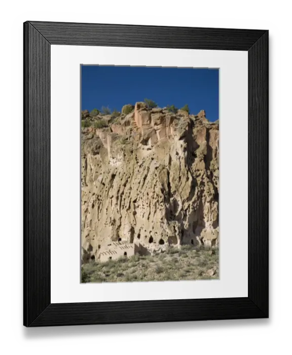 Framed Print : NM, New Mexico, Bandelier National Monument, in Frijoles Canyon, home of Ancestral Pueblo people Framed Print : NM, New Mexico, Bandelier National Monument, in Frijoles Canyon, home of Ancestral Pueblo people