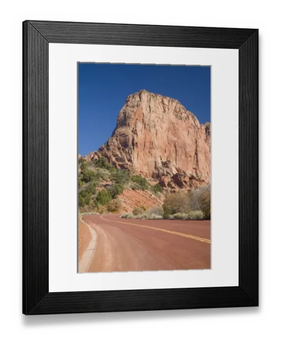 Framed Print : UT, Zion National Park, Kolob Canyons, Navajo sandstone formations