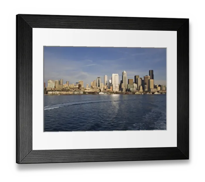 Framed Print : North America, USA, Washington, Seattle. Seattle skyline from Elliot Bay Framed Print : North America, USA, Washington, Seattle. Seattle skyline from Elliot Bay