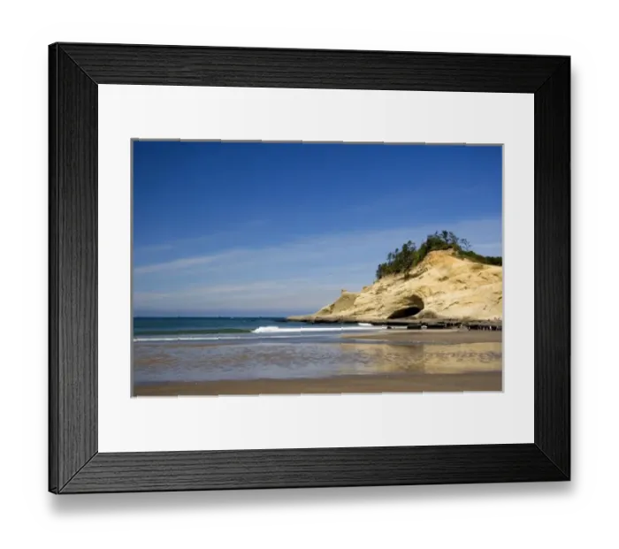 Framed Print : Beach scene at Pacific City Point on the Oregon Coast
