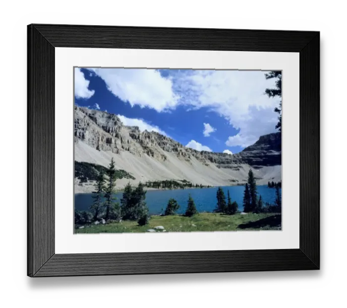 Framed Print : High Uintas Wilderness, Utah. USA. Cliffs above Amethyst Lake. Amethyst Basin. Uinta Mountains