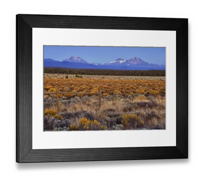 Framed Print : USA, Oregon, Sisters, view of Three Sisters, Cascade Range, sunrise Framed Print : USA, Oregon, Sisters, view of Three Sisters, Cascade Range, sunrise