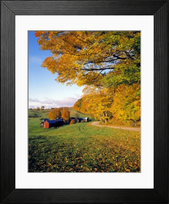 Framed Print : USA, Vermont, Jenne Farm. The idyllic Jenne Farm lies just around the bend, in Framed Print : USA, Vermont, Jenne Farm. The idyllic Jenne Farm lies just around the bend, in