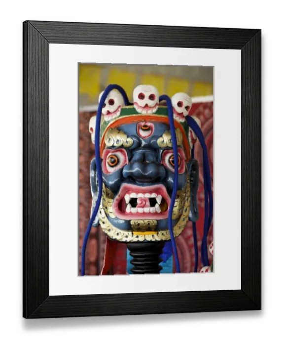 Framed Print : Santa Fe, New Mexico, United States. International Folk Art Market. Folk masks from Bhutan Framed Print : Santa Fe, New Mexico, United States. International Folk Art Market. Folk masks from Bhutan