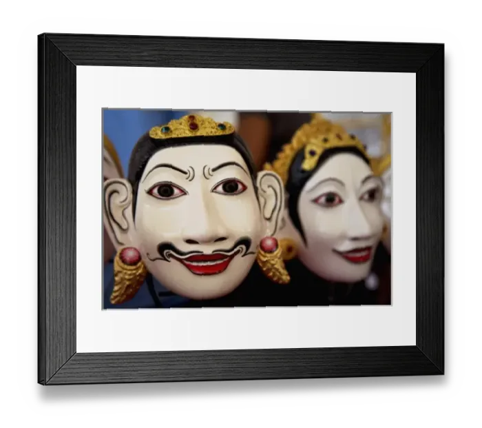Framed Print : Santa Fe, New Mexico, United States. International Folk Art Market. Indonesian mask