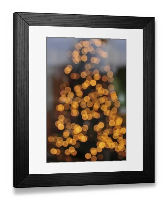 Framed Print : USA, Oregon, Portland. Abstract of lights on holiday Christmas tree