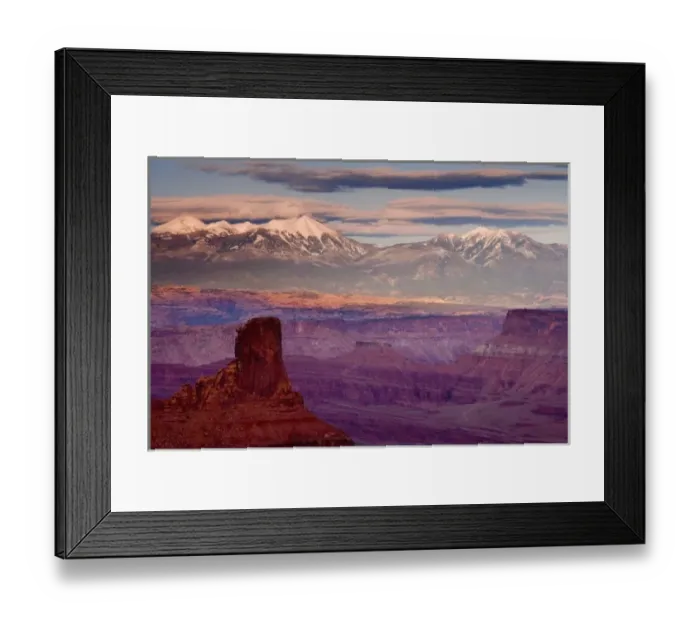Framed Print : USA, Utah, Dead Horse Point State Park. View of La Sal Mountains at sunset Framed Print : USA, Utah, Dead Horse Point State Park. View of La Sal Mountains at sunset