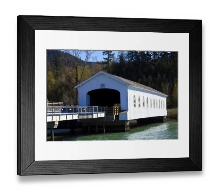Framed Print : USA, Oregon, Lowell Covered Bridge Framed Print : USA, Oregon, Lowell Covered Bridge