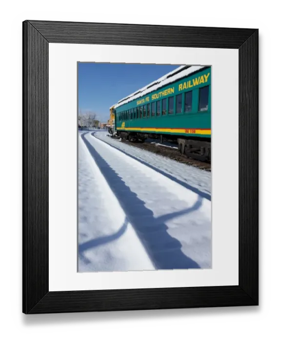 Framed Print : Santa Fe, New Mexico, USA. Railyard district, vintage trains Framed Print : Santa Fe, New Mexico, USA. Railyard district, vintage trains