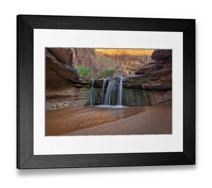 Framed Print : USA, Utah, Escalante Wilderness. Waterfall in Coyote Gulch Framed Print : USA, Utah, Escalante Wilderness. Waterfall in Coyote Gulch