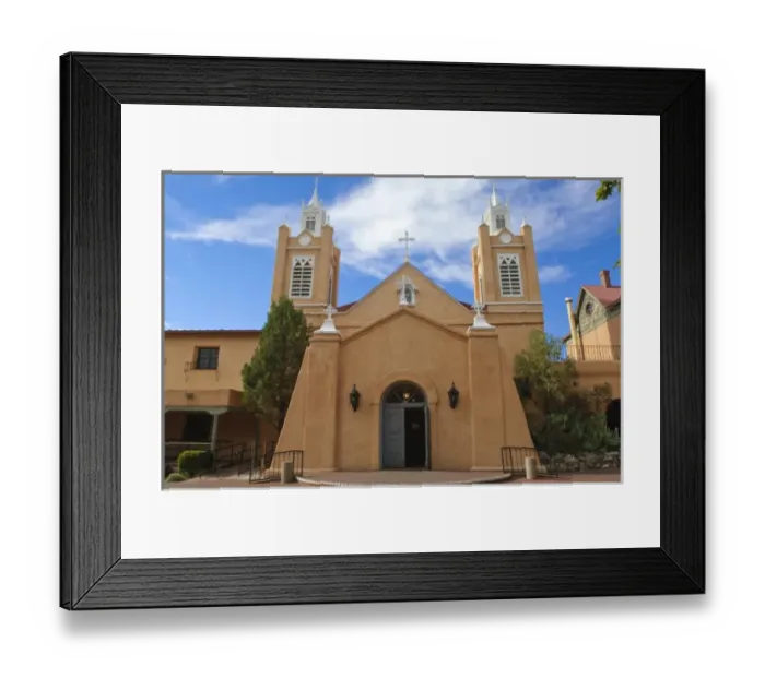 Framed Print : New Mexico, Albuquerque. Historic San Felipe de Neri Church Old Town Albuquerque, New Mexico