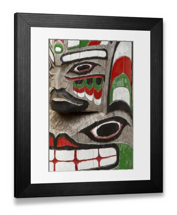 Framed Print : USA, Washington, Neah Bay. Makah Indian totem detail