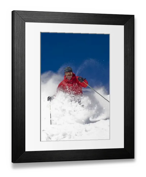 Framed Print : Man skiing, Santa Fe Ski Area, New Mexico, USA. (MR) Framed Print : Man skiing, Santa Fe Ski Area, New Mexico, USA. (MR)