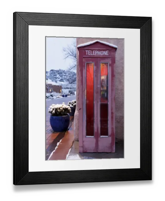 Framed Print : Ojo Caliente, New Mexico, USA. Old telephone booth. (PR) Framed Print : Ojo Caliente, New Mexico, USA. Old telephone booth. (PR)