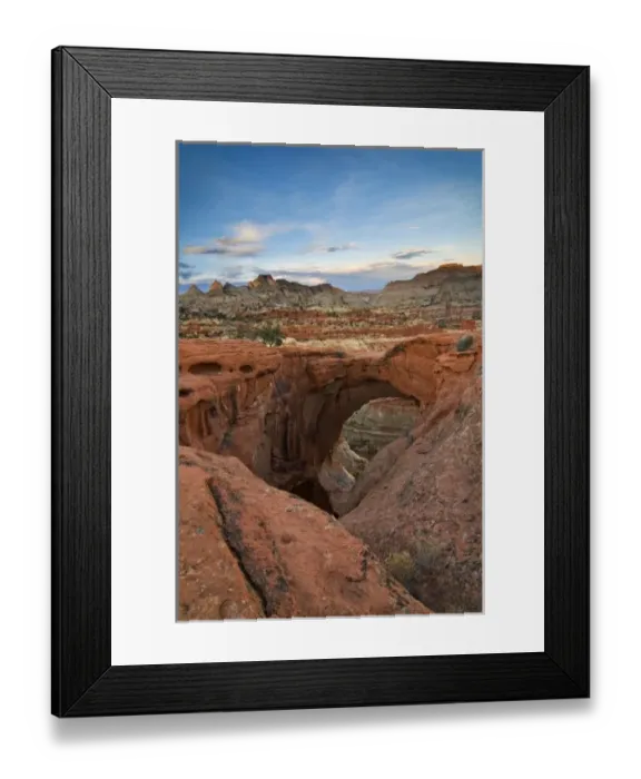 Framed Print : USA, Utah, Capitol Reef National Park. Dusk at the Cassidy Arch