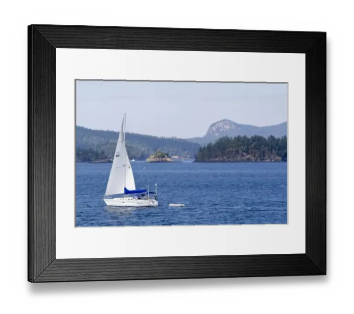 Framed Print : Sailboat in Puget Sound and the San Juan Islands in Washington Framed Print : Sailboat in Puget Sound and the San Juan Islands in Washington