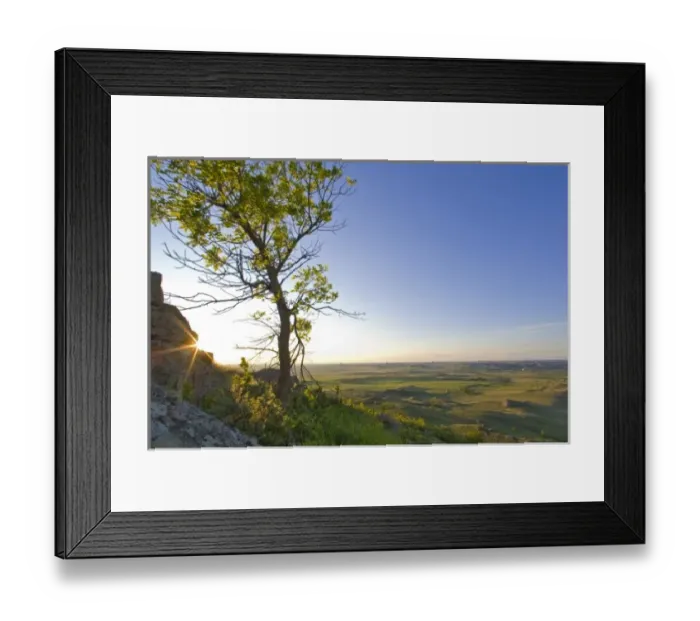 Framed Print : Looking down from Sentinel Butte onto North Dakota plains Framed Print : Looking down from Sentinel Butte onto North Dakota plains