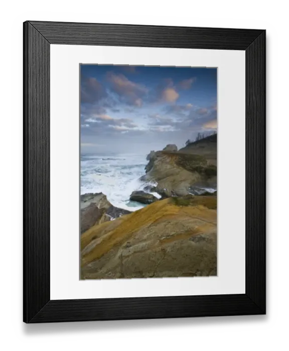 Framed Print : USA. Clay cliffs of Cape Kiwanda, Oregon at sunrise Framed Print : USA. Clay cliffs of Cape Kiwanda, Oregon at sunrise