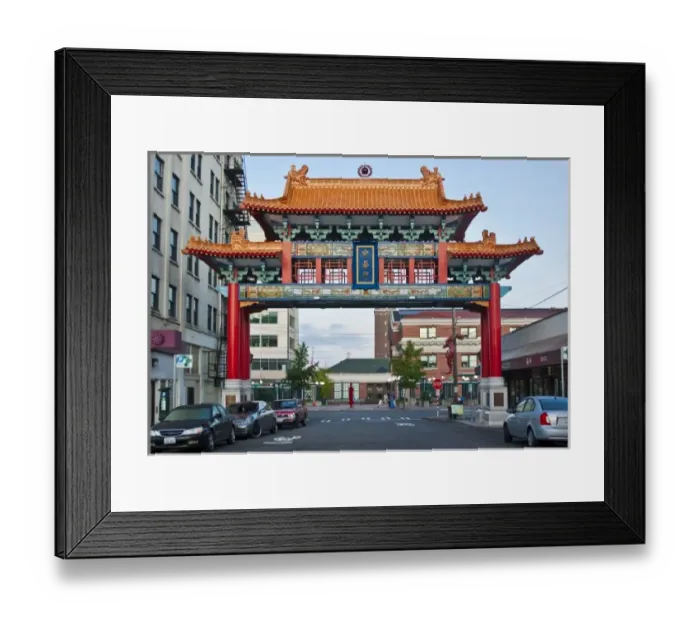 Framed Print : USA, Washington, Seattle. Ornate archway designates Chinatown International District Framed Print : USA, Washington, Seattle. Ornate archway designates Chinatown International District
