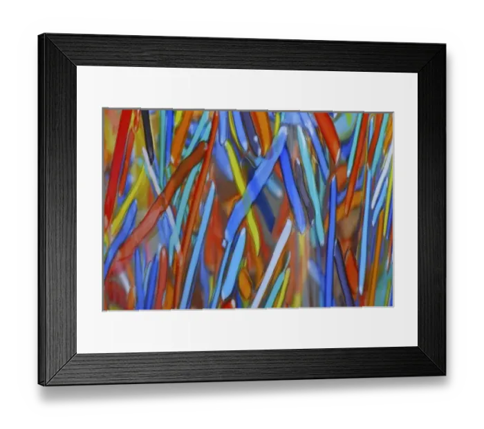 Framed Print : USA, Oregon. Detail of colorful art glass vase