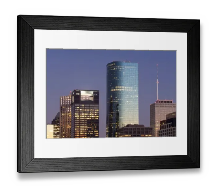 Framed Print : Texas, Houston. Downtown skyline Framed Print : Texas, Houston. Downtown skyline