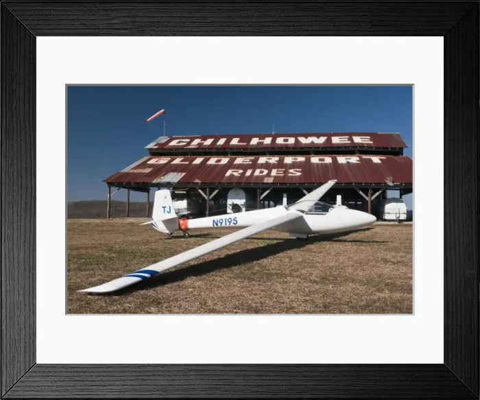 Framed Print : USA, TN, Chilhowee Gliderport. Fiberglass sailplane in front of barn shed. (PR) Framed Print : USA, TN, Chilhowee Gliderport. Fiberglass sailplane in front of barn shed. (PR)