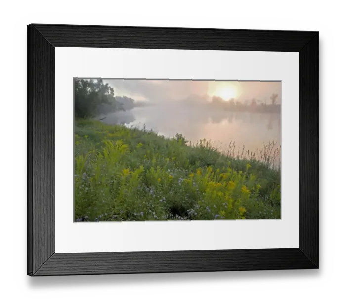 Framed Print : Early morning on a misty morning on the Connecticut River in Lunenburg, Vermont Framed Print : Early morning on a misty morning on the Connecticut River in Lunenburg, Vermont