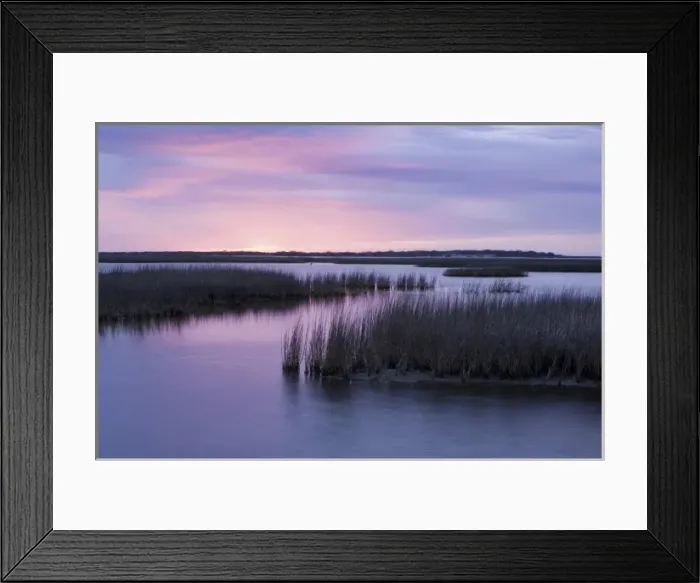 Framed Print : Winter sunrise over Welder flats along the Texas intracoastal waterway, Espiritu Santo bay