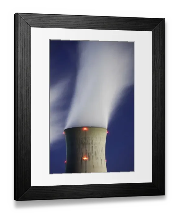 Framed Print : USA, Pennsylvania, Middletown, Steam vents from cooling tower at Three Mile Island