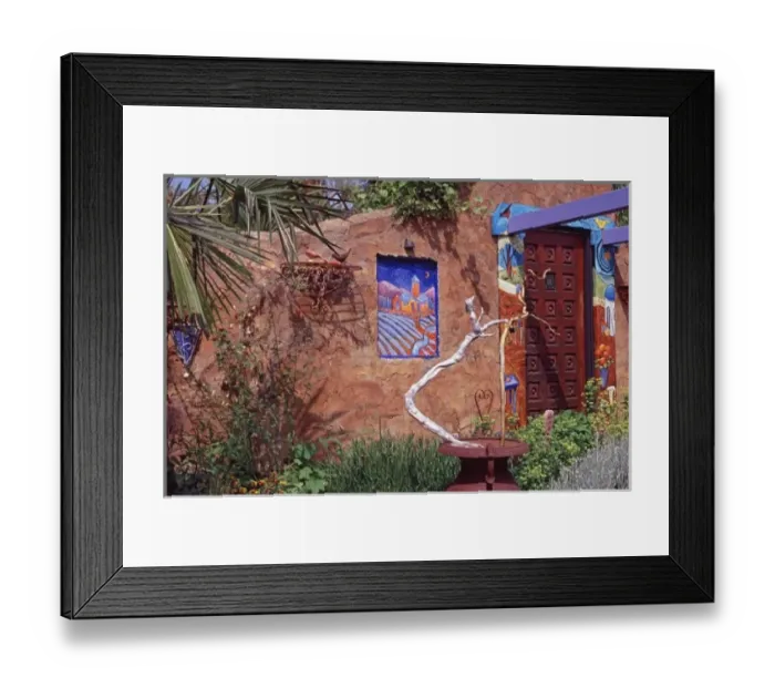 Framed Print : USA, Washington, Bellingham. A Mediterranean-style garden wall and entrance Framed Print : USA, Washington, Bellingham. A Mediterranean-style garden wall and entrance
