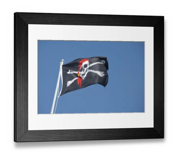 Framed Print : North Carolina, Beaufort. Pirate flag, skull and crossed bones (aka Jolly Roger) Framed Print : North Carolina, Beaufort. Pirate flag, skull and crossed bones (aka Jolly Roger)